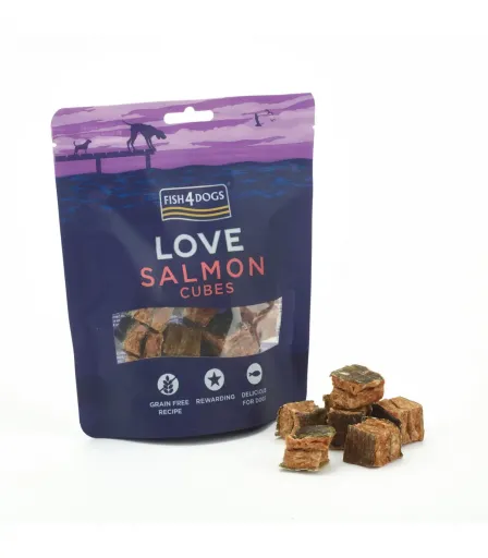Fish4Dogs Love Lachs-W&uuml;rfel Snacks f&uuml;r Hunde