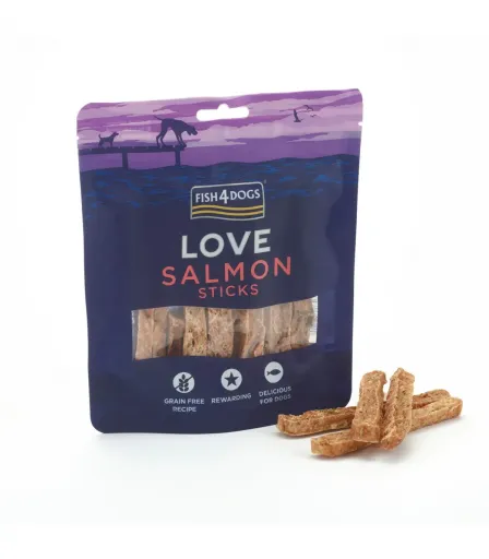 Fish4Dogs Love Lachs-Sticks Snacks f&uuml;r Hunde
