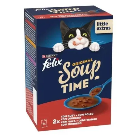 Purina Felix Vleessoep als natvoer voor katten 6x48 gr