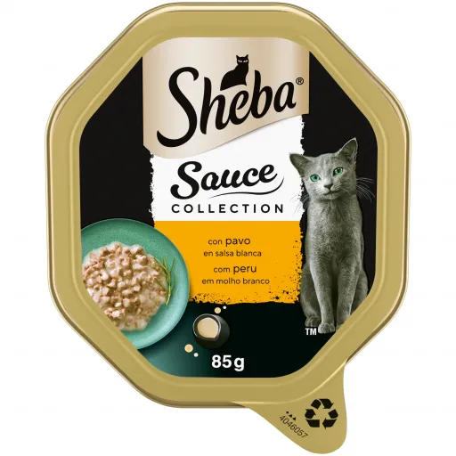 Sheba Comida H&uacute;meda Completa en Salsa con Pavo para Gatos Adultos