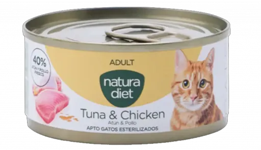 Natura Diet Comida H&uacute;meda en Pat&eacute; de Atun y Pollo para Gatos Adultos
