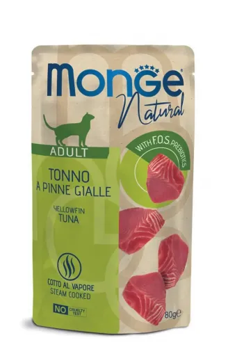 Monge Natural Wet Food Pouches Yellowfin Tuna for Cats
