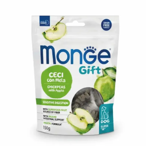 MONGE GIFT Snacks Gift M Digestivo Sensible Garbanzos y Manzana para Perros