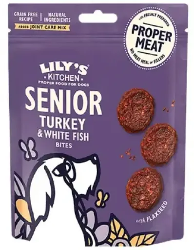 Lily's Kitchen Senior Bites Snacks mit Pute und Fisch f&uuml;r Hunde