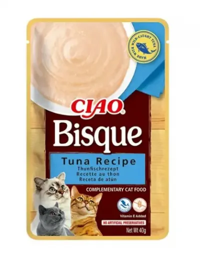 CHURU Comida H&uacute;meda Ciao Bisque Receta Atun para Gatos