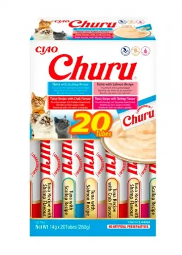 CHURU Snacks Variedades De Atun Con Marisco para Gatos