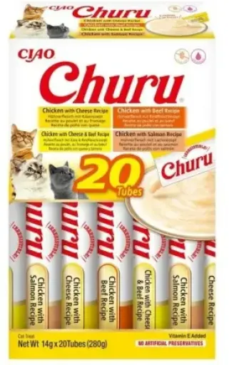 CHURU Snacks Variedades De Pollo Con Ternera para Gatos