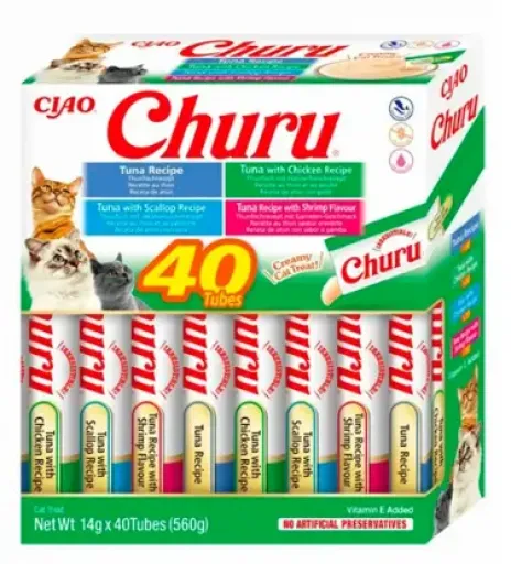 CHURU Snacks Variedades De Atun Con Marisco para Gatos