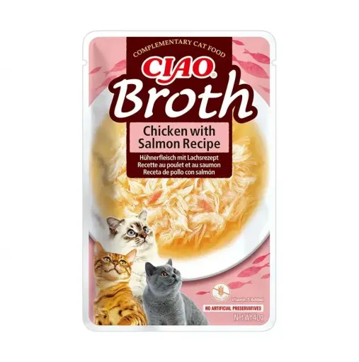 CHURU Snack mit H&uuml;hnerbr&uuml;he und Lachs f&uuml;r Katzen