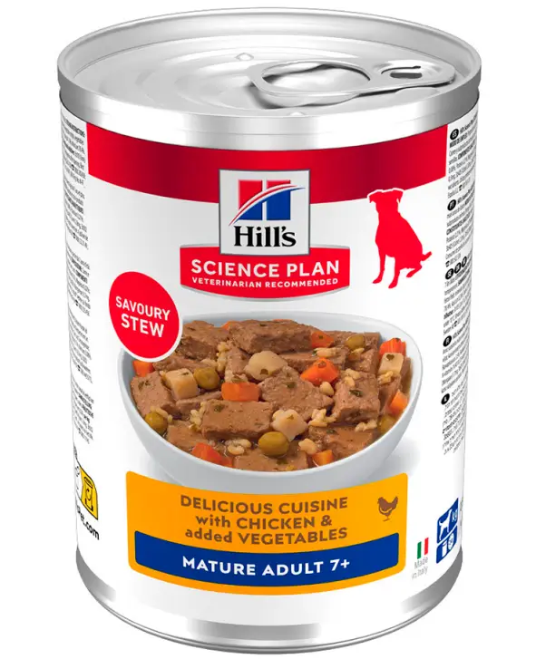 Hill's Canine Mature Adult natvoer voor honden, stoofpotje met kip en groenten 363 gr