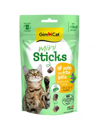 Gimcat Chicken & Catnip Mini Sticks for Cats