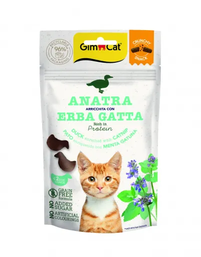 Gimcat Crunchy Duck and Catnip Snacks for Cats