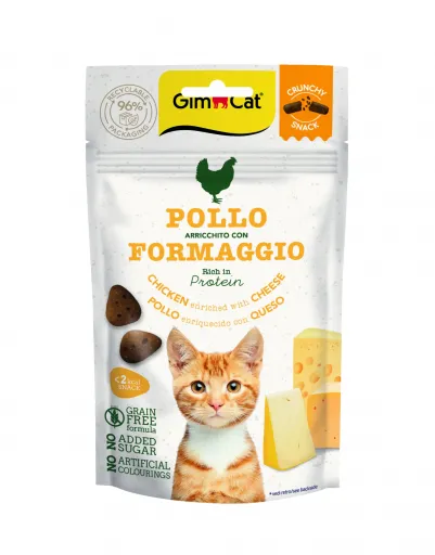Gimcat Crunchy Chicken and Cheese Snacks for Cats