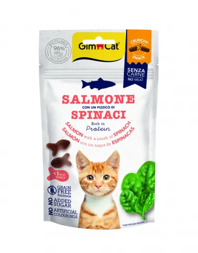 Gimcat Crunchy Salmon and Spinach Snacks for Cats