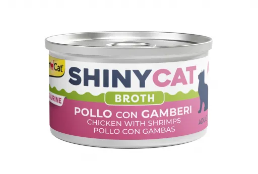 Gimcat Shiny Cat Broth Chicken and Shrimp Wet Food for Cats