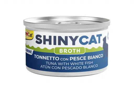 Gimcat Shiny Cat Broth Tuna and Whitefish Wet Food for Cats