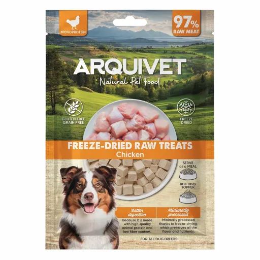 Arquivet Gevriesdroogde Snack Freeze Dried Raw Met Blokjes Kip Voor