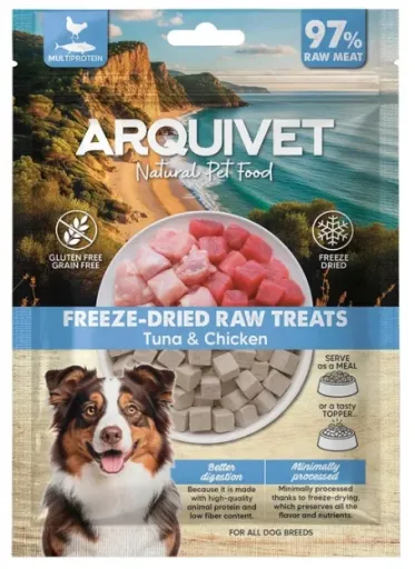Arquivet Liofilized Snack Freeze Dried Raw Van Tonijn En Kip In